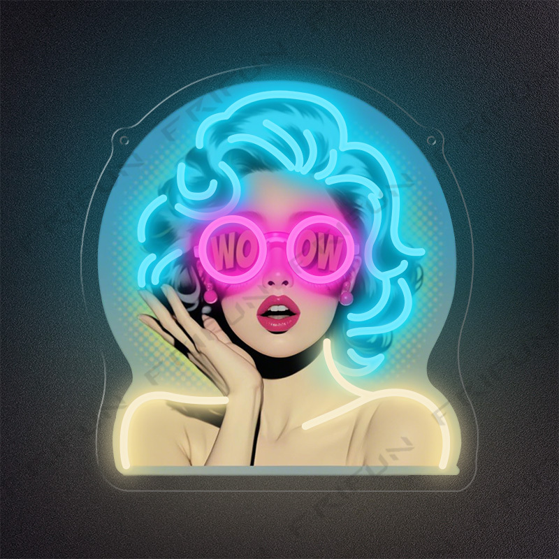 Lampu Neon WOW Curl Girl denga - Commercial Uv Printing ulasan dan harga